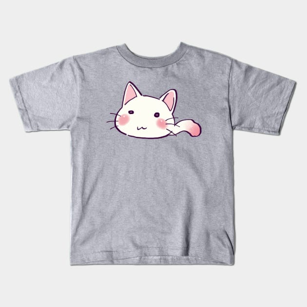 I draw lucky star white cat Kids T-Shirt by mudwizard